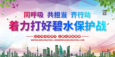 环保保护环境红色简约展板