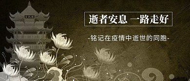 悼念菊花灰色中国风公众号首图