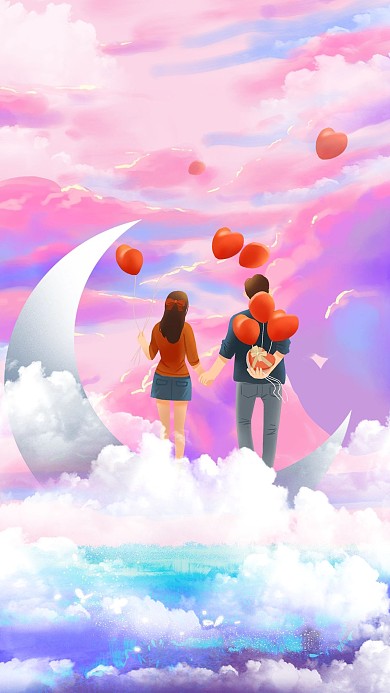 浪漫520梦幻520情人节粉色背景