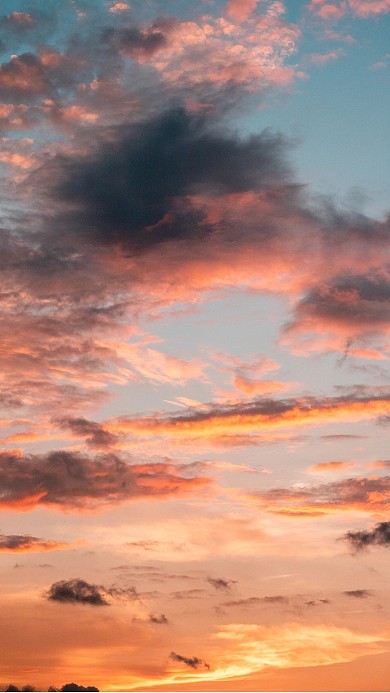 风景夕阳火烧云户外背景摄影图