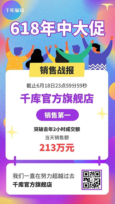 618销售战报紫色创意海报