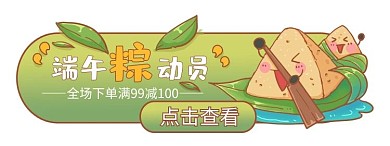 端午节粽子绿色卡通电商直播胶囊banner