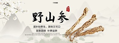 中国风野山参电商全屏banner