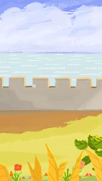 夏季夏日海边草地蓝天白云广告背景