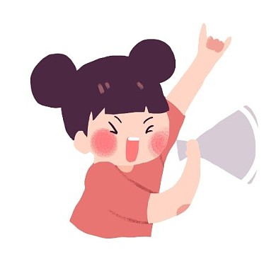 拿着喇叭大喊的女孩png