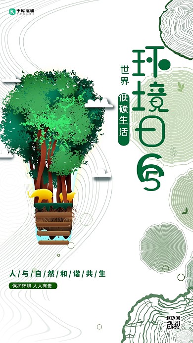 世界环境日保护环境绿色简约海报