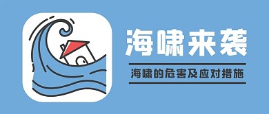 海啸自然灾害蓝色简约公众号首图