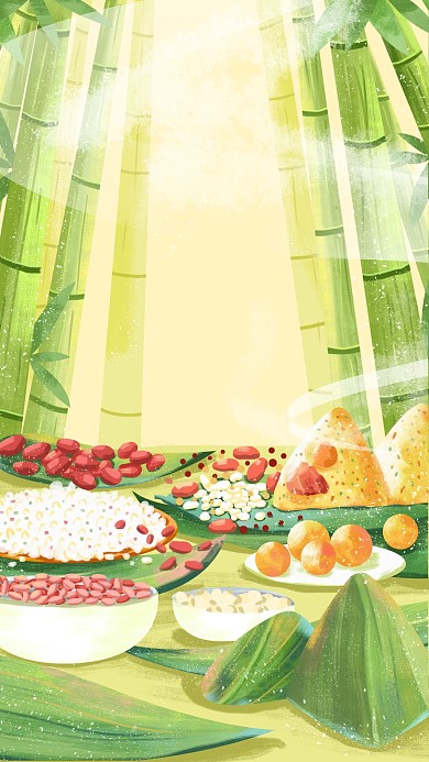 端午节手绘粽子壁纸