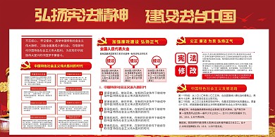 红色弘扬宪法精神宣传展板设计模板