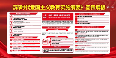 爱国主义主题教育红色党建风展板