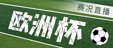 欧洲杯足球绿色简约公众号首图