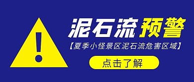 泥石流预警泥石流蓝色简约公众