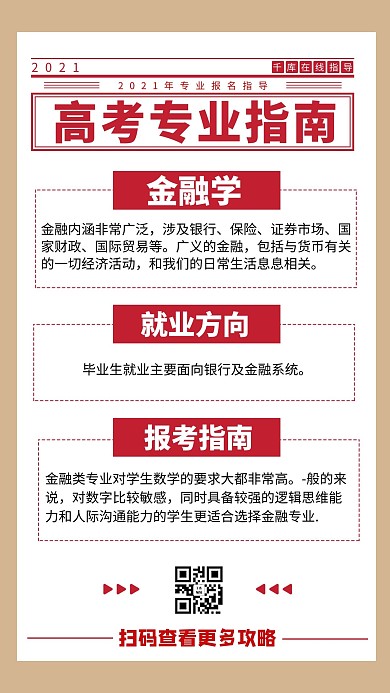 金融学报考指南红色商务风手机配图