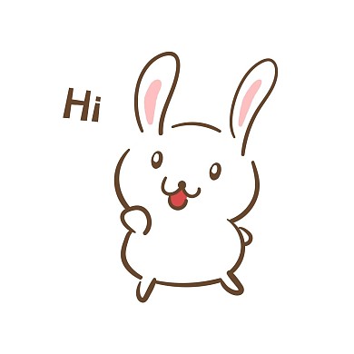 千库编辑原创手绘卡通可爱小兔hi表情包