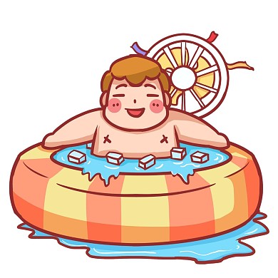 炎热夏天夏季泡澡冰凉舒服