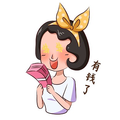 卡通都市少女主题黄发带女孩表情