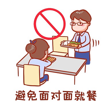避免面对面就餐表情包