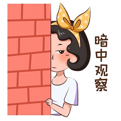 卡通都市少女主题黄发带女孩表情