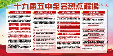 十九大五中全会红色党建风展板