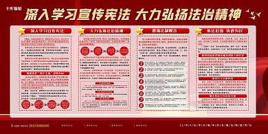 宪法日宣传天安门红色简约大气展板