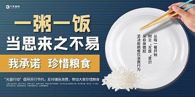 光盘行动盘子蓝色创意展板