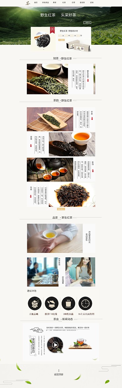 茶叶绿色自然电商店铺首页PC端首页