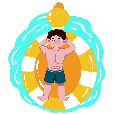夏天游泳男孩表情包