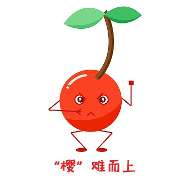 创意土味趣味水果谐音表情包 樱桃 迎难而上
