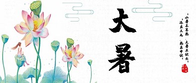 清新唯美中国风24节气大暑海报