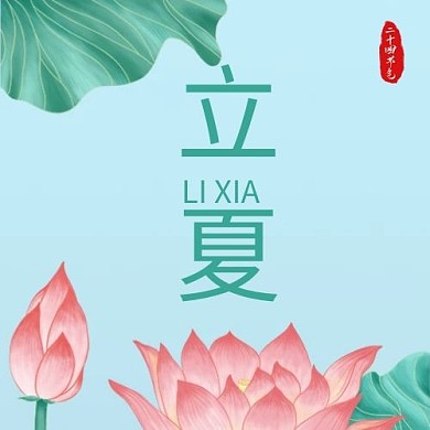 小暑/大暑荷花粉绿色简约公众号次图