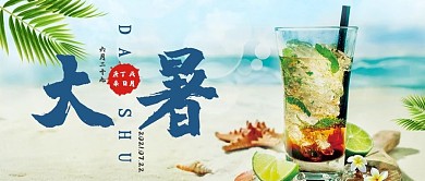 清新唯美中国风24节气大暑海报