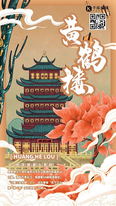黄鹤楼中国古建筑之旅国潮风插