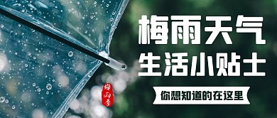 梅雨天气生活小贴士彩色简约公众号首图