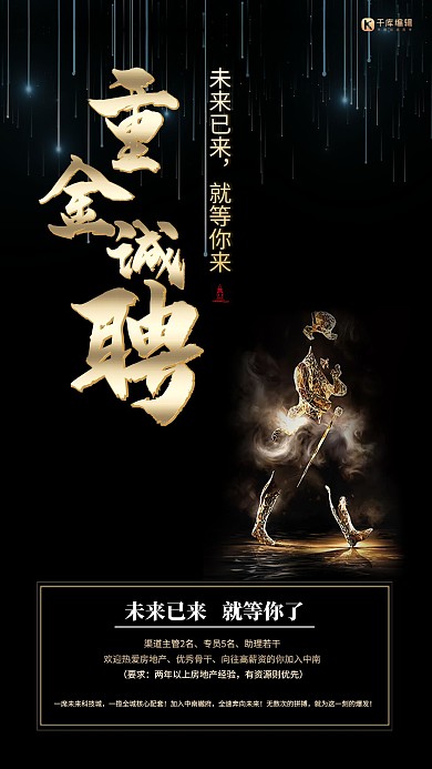 千库原创单位招人通用海报