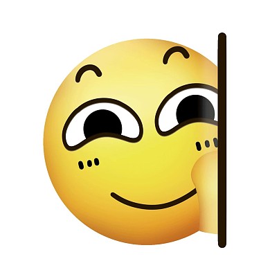 暗中观察卡通黄色圆表情包