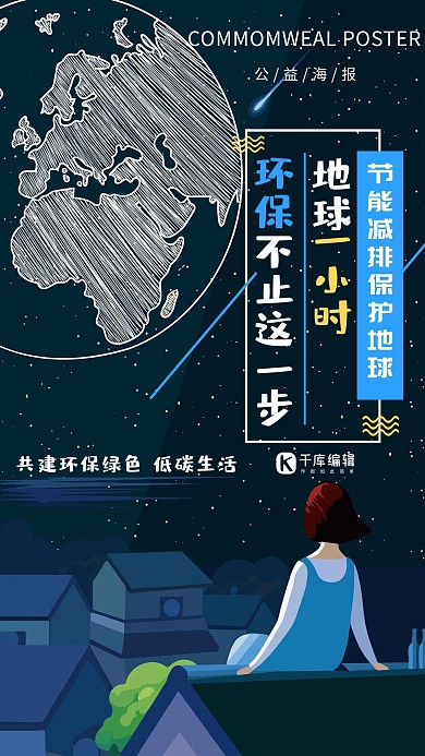 地球一小时公益宣传海报