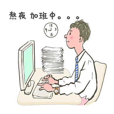 职场动漫加班创业表情
