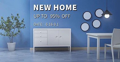 简约家装软装海报banner家居蓝色简约海报