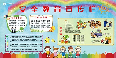 健康宣传安全教育蓝色简约展板