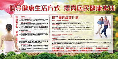健康倡导生活方式彩色简约展板