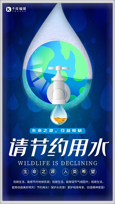 节约用水保护水资源公益宣传海报