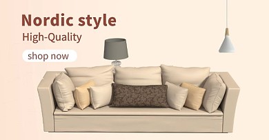 简约家居灯具海报banner家具橘色简约海报