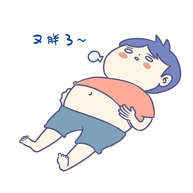 卡通男孩表情包又胖了插画