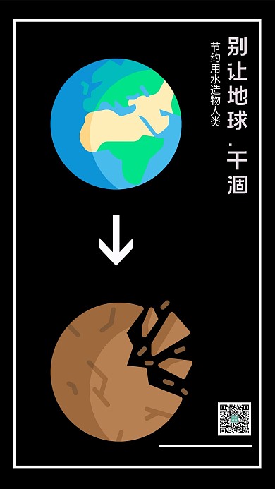 简约风格地球水资源宣传海报