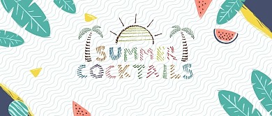 夏天条纹树叶手绘简约公众号首图