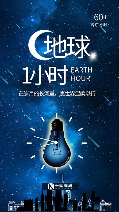 千库原创地球一小时海报