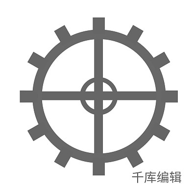 黑色齿轮十字旋转