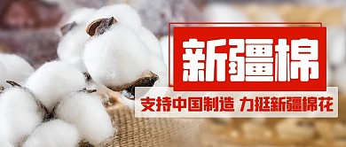 支持中国制造力挺新疆棉花红色简约公众号首图
