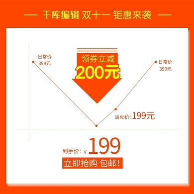 双十一全球狂欢节价格曲线电商直通车主图电商主图