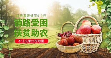 扶贫助农水果蔬菜电商海报banner